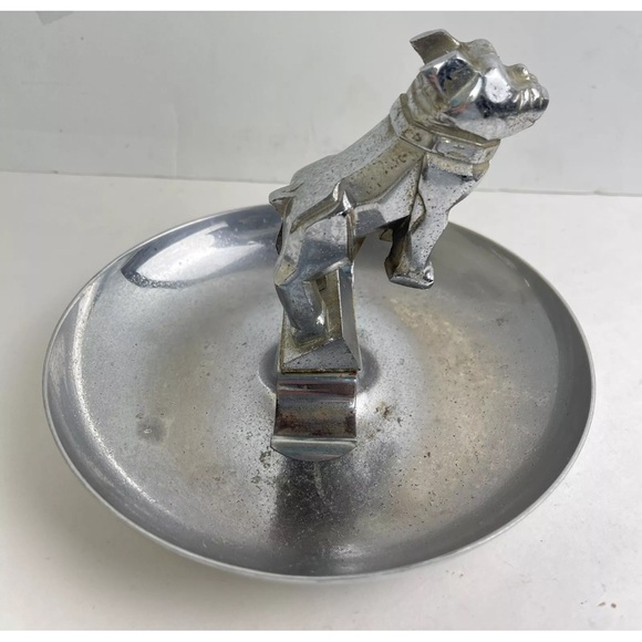 Vintage MACK Bulldog Chrome 7" CIGAR ASHTRAY - Picture 5 of 8